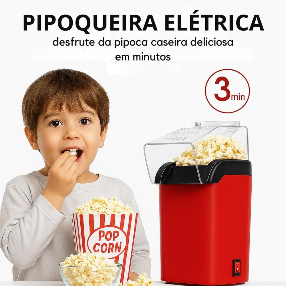 Pipoqueira Elétrica Mini Joy 110V, Saudável E Eficiente