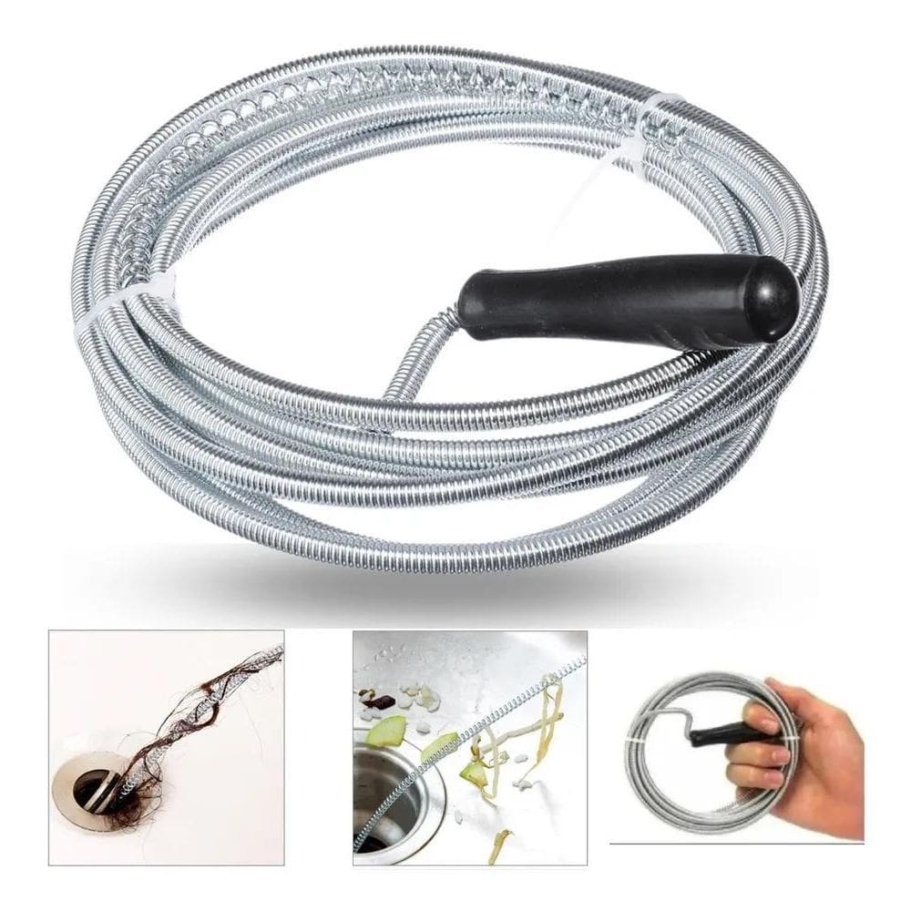 2X Desentupidor Manual Mola Para Pia Esgoto Vaso Ralo 3 Metr