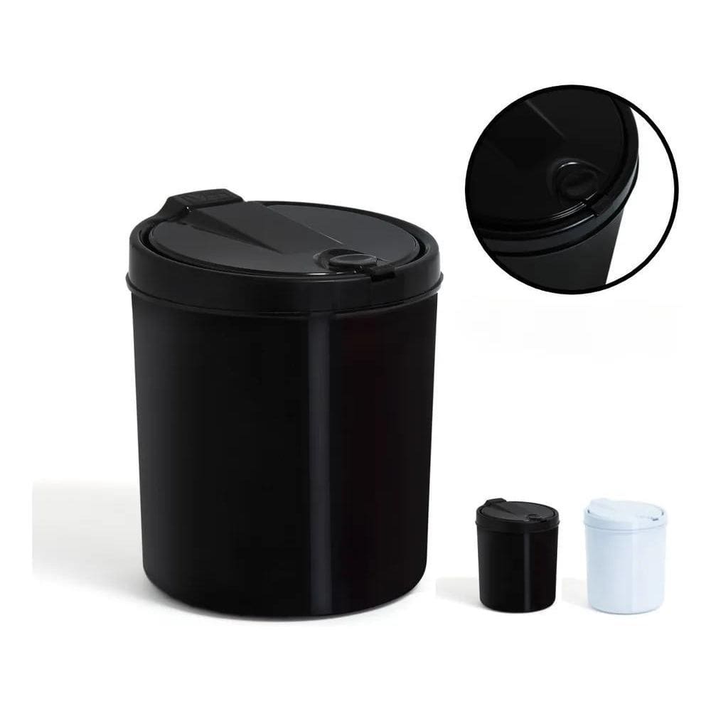 2X Lixeira De Pia Plástico 3 Litros Click Cesto De Lixo Cozi