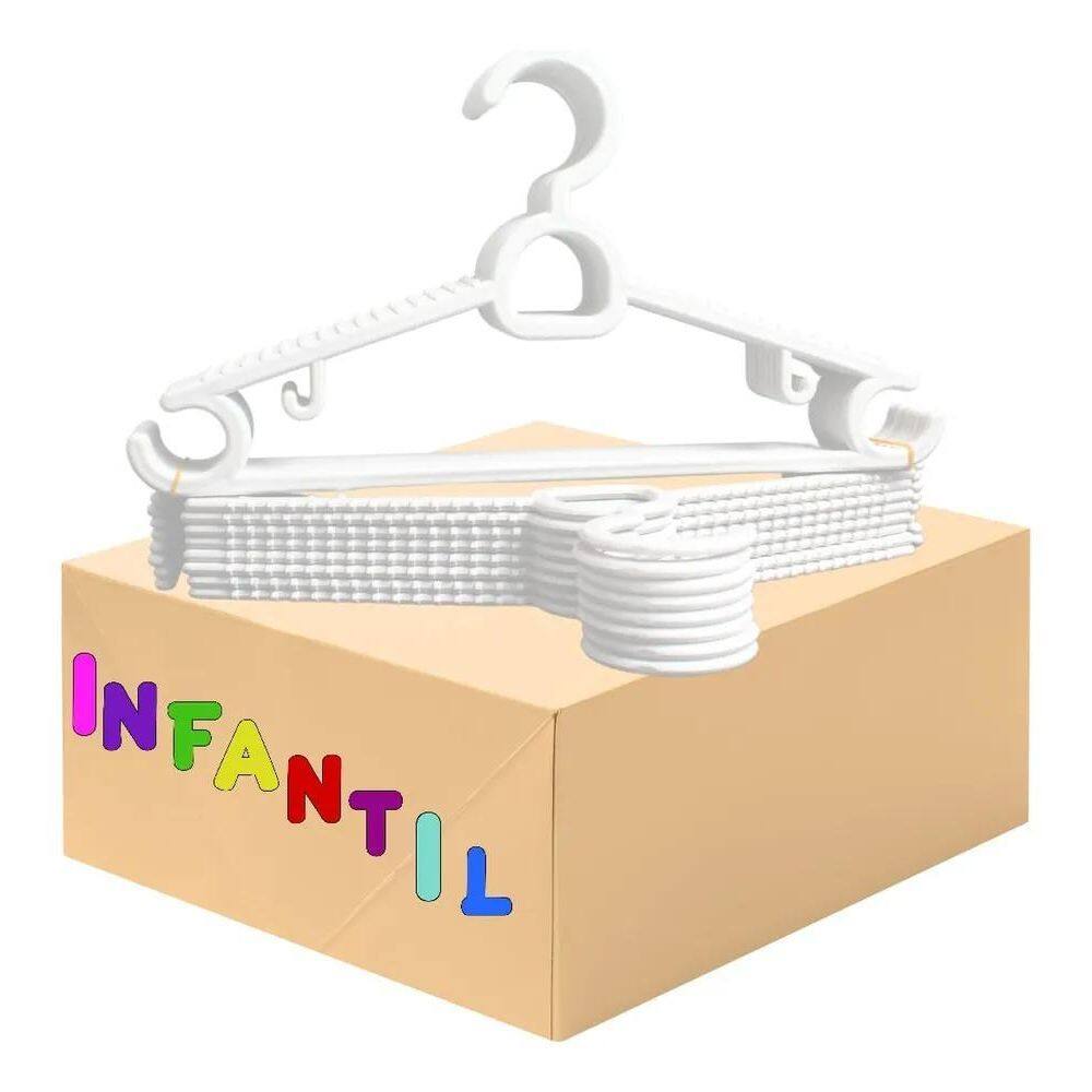 3X Cabide Infantil Antideslizante Kit 30 Cabides Calças Cami