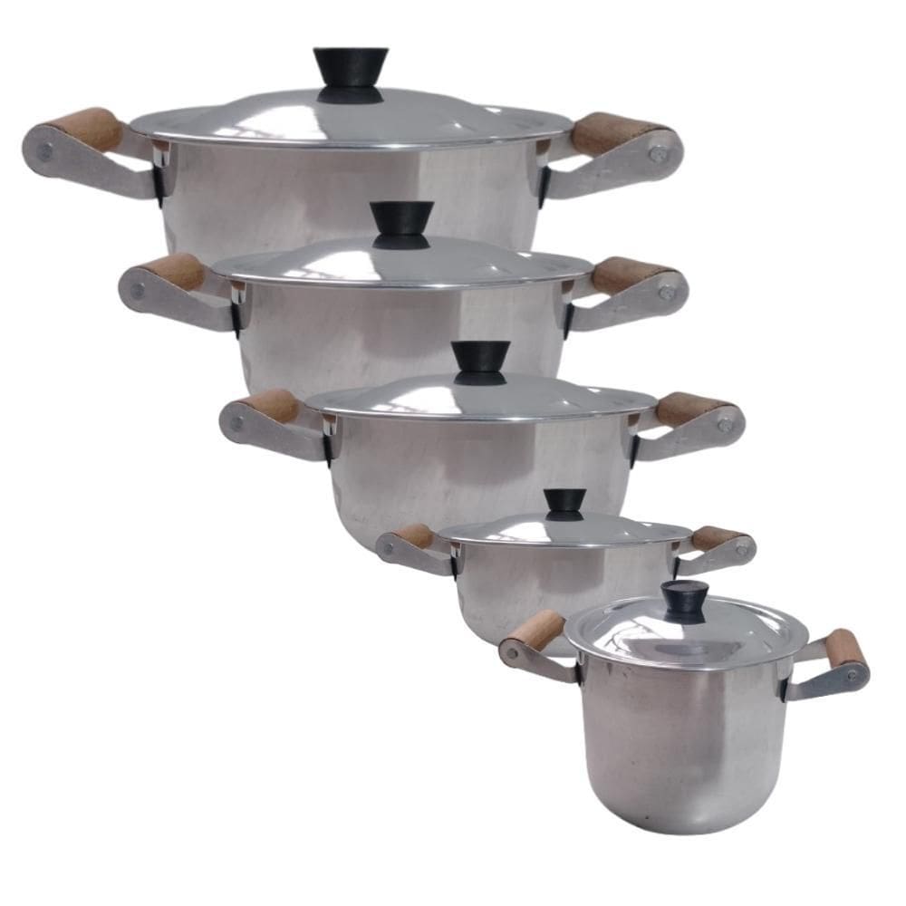 Jogo Panela Alumino Premium Polida 5 Peças N16/18/20/22/24