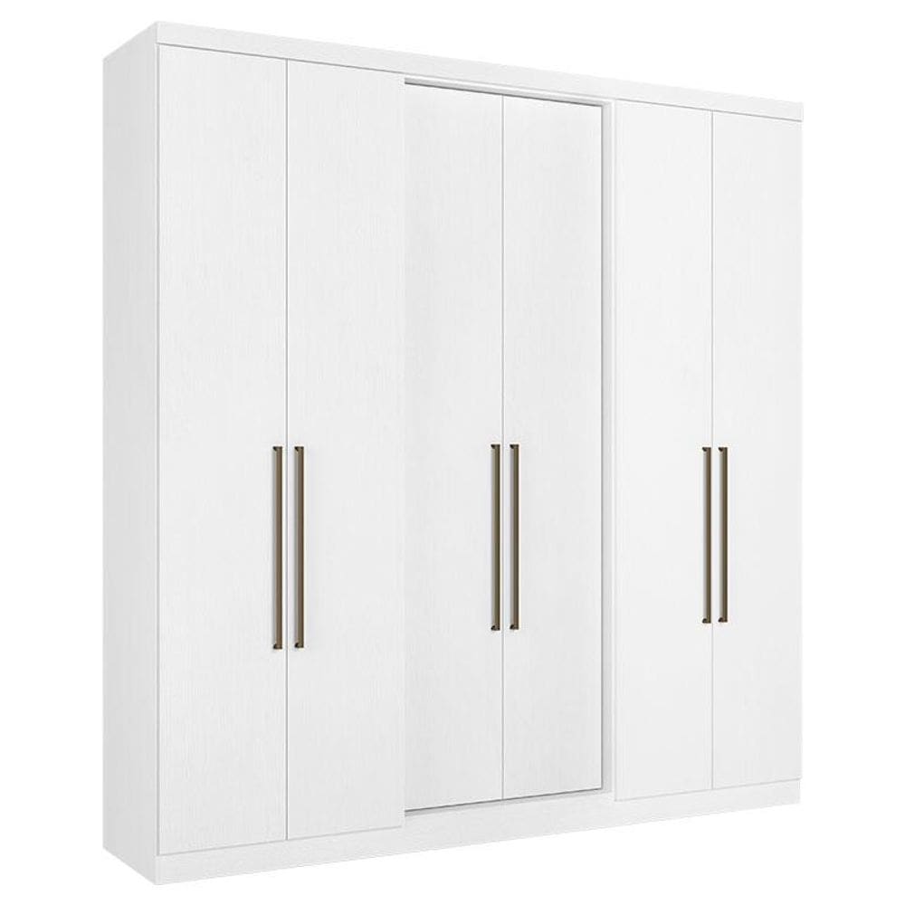 Guarda Roupa Casal Presence 6 Portas Branco Acetinado - THB
