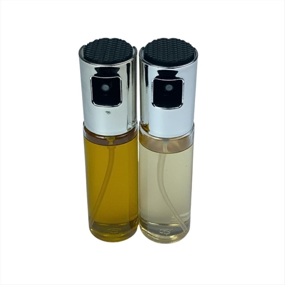 Kit 2 Spray Borrifador Óleo Azeite Vidro Cor Prateado 110Ml