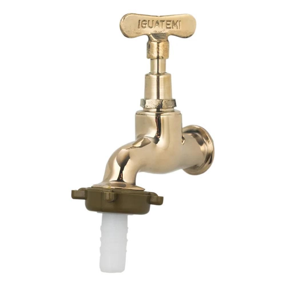 3X Torneira Tanque/Jardim 100% Metal Curta Dourada 3/4 Acaba