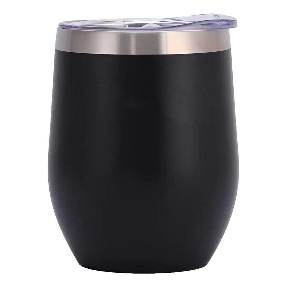 Copo Cuia Térmico 350Ml Com Tampa Anti Vazamento Cor Preto L