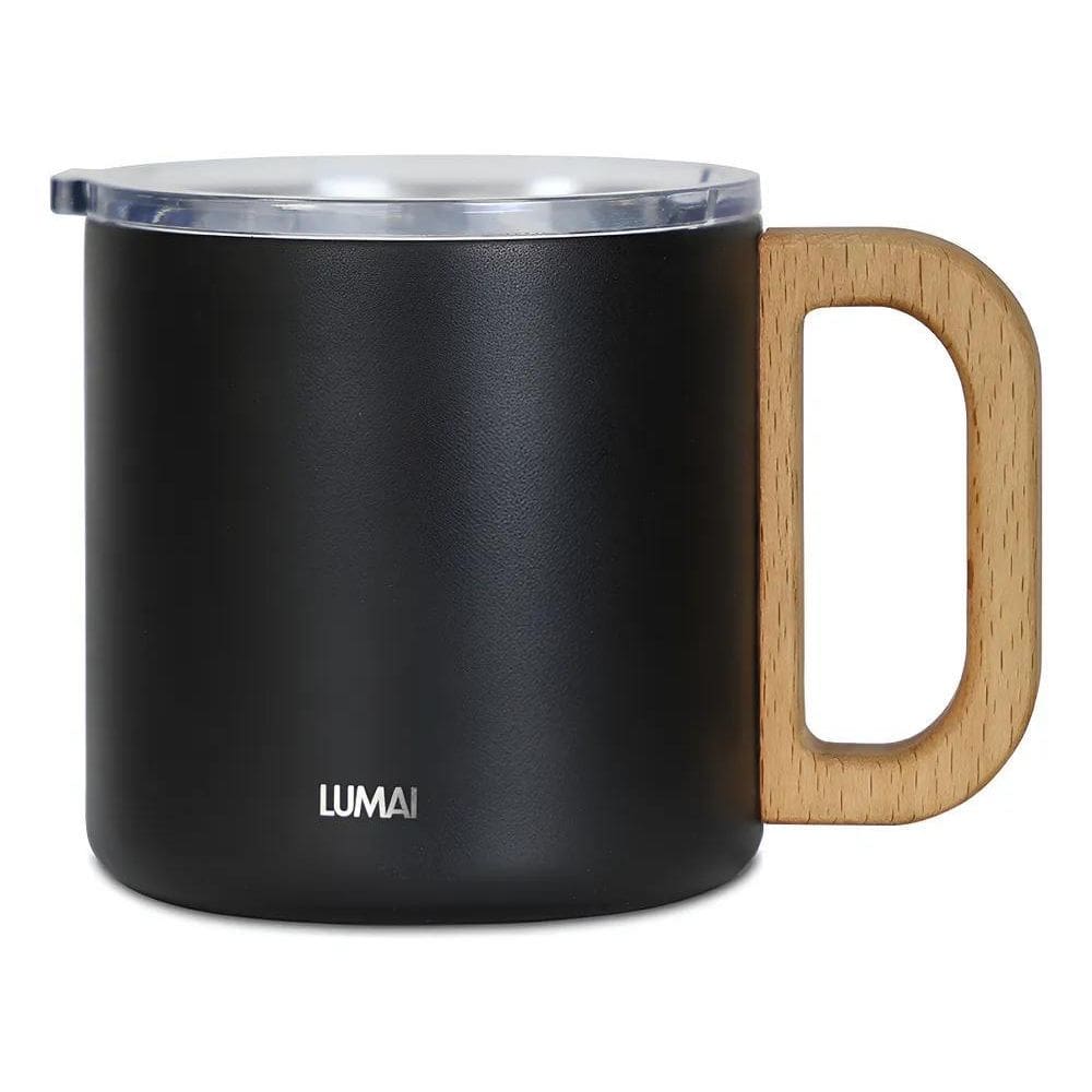 Lumai Caneca Vietnã Térmica Inox Com Tampa E Cabo De Madeira