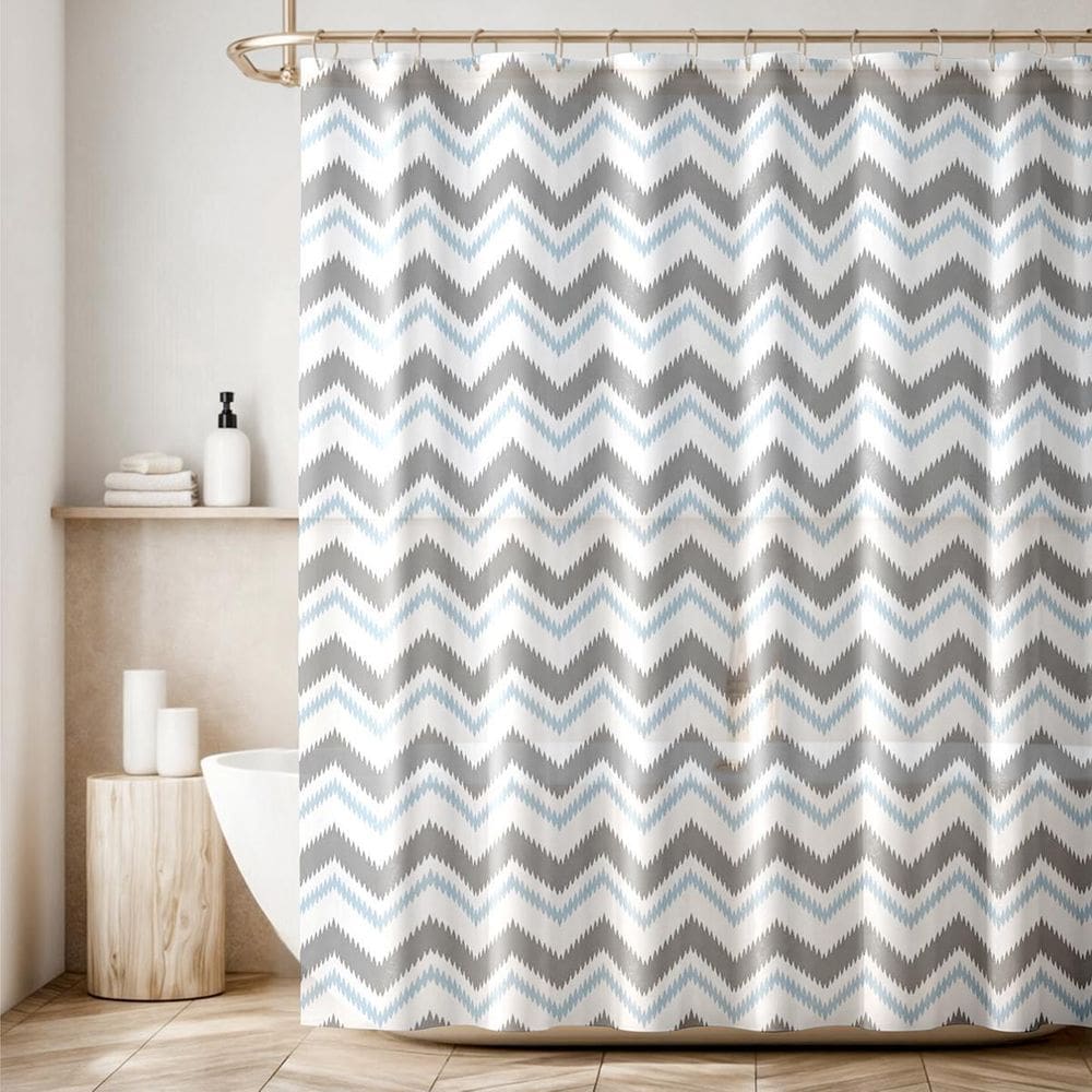 2 Cortina Box Banheiro Antimofo Ganchos 180X180 Pev Es M06