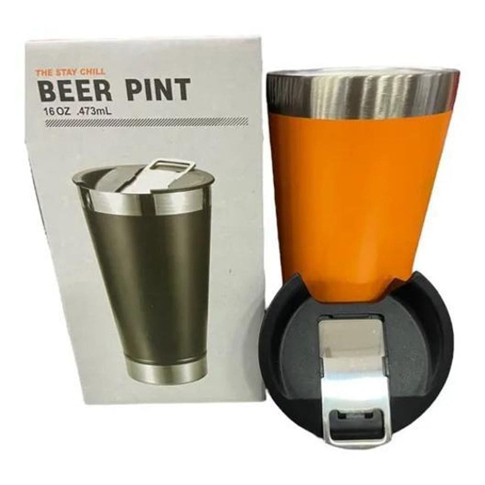 Copo Térmico De Cerveja  Com Tampa E Abridor  473Ml Cor Lara