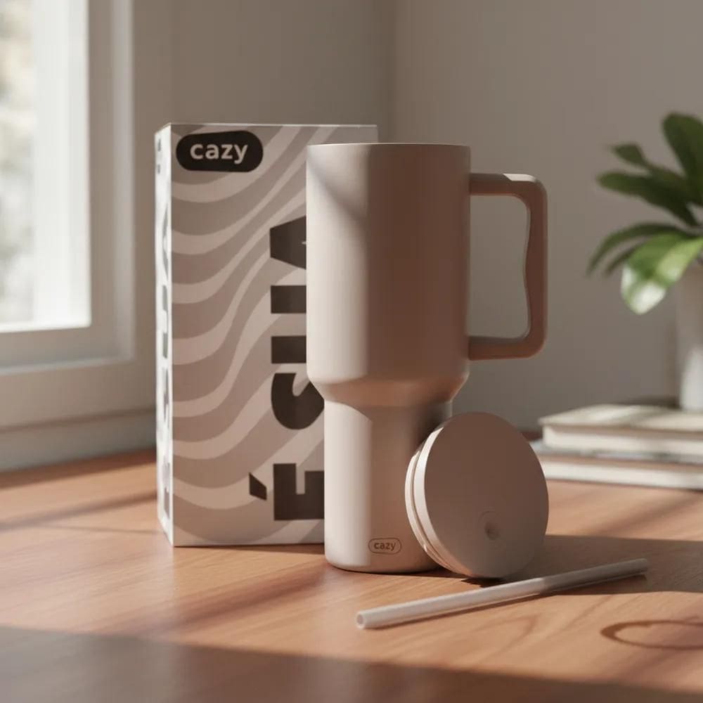 Copo Térmico  Cazy Inox Laranja-Claro Copo Hidra