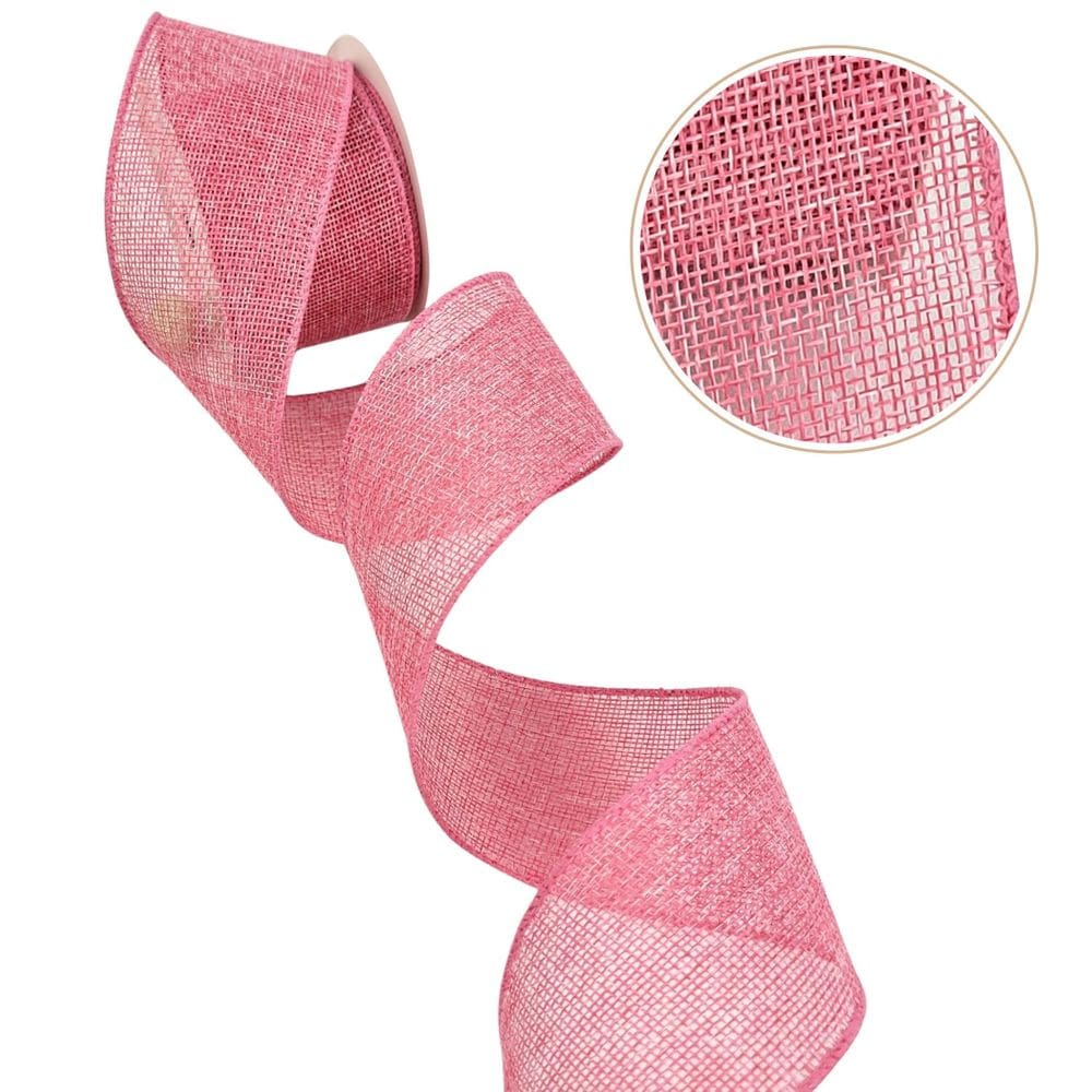 Fita Páscoa Rosa Juta Decorativa 6Cmx9,0M Decoração Enfeite