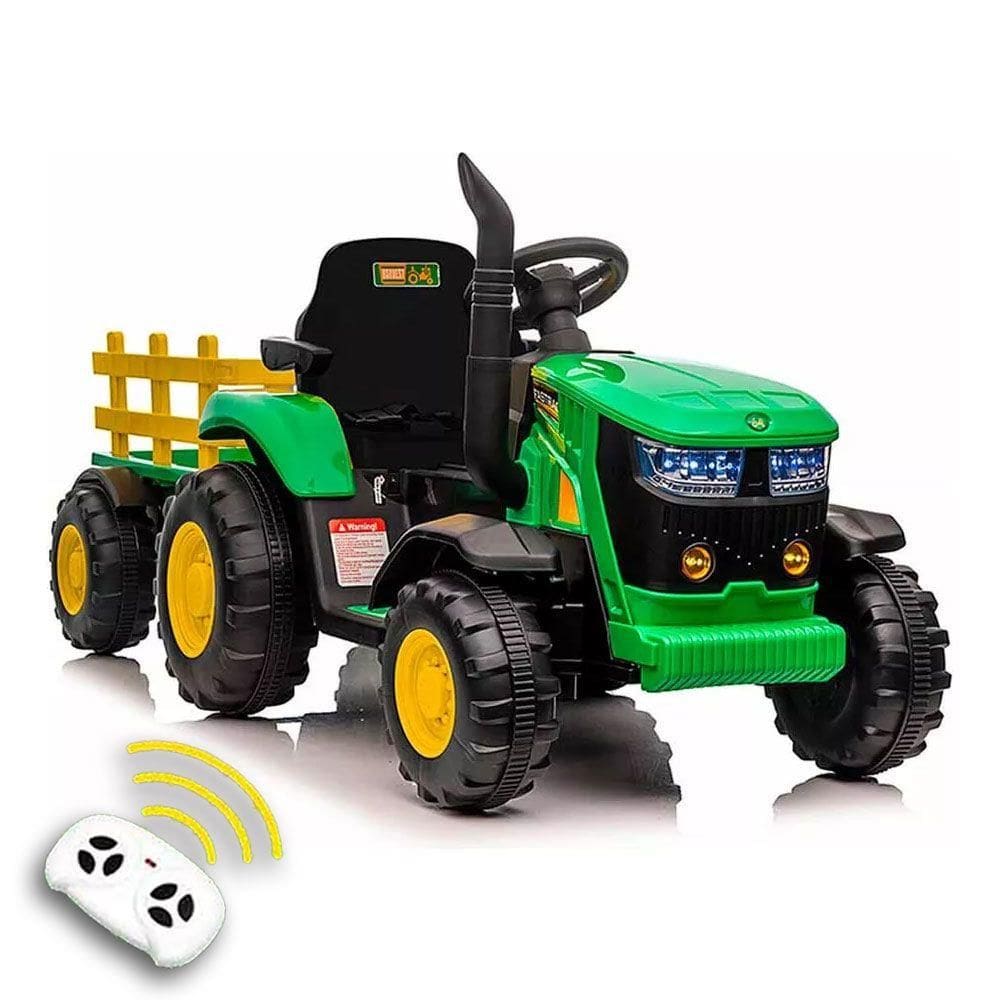 Trator Infantil Elétrico com Controle Remoto + Carretinha 12v Zippy Toys