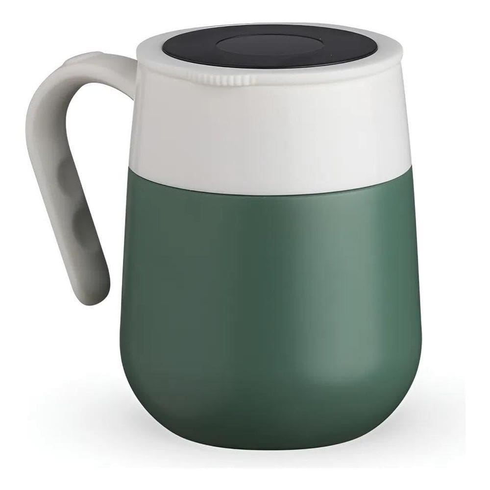 Caneca Copo Térmico Inox Home Office Café Chocola Verde-Escu