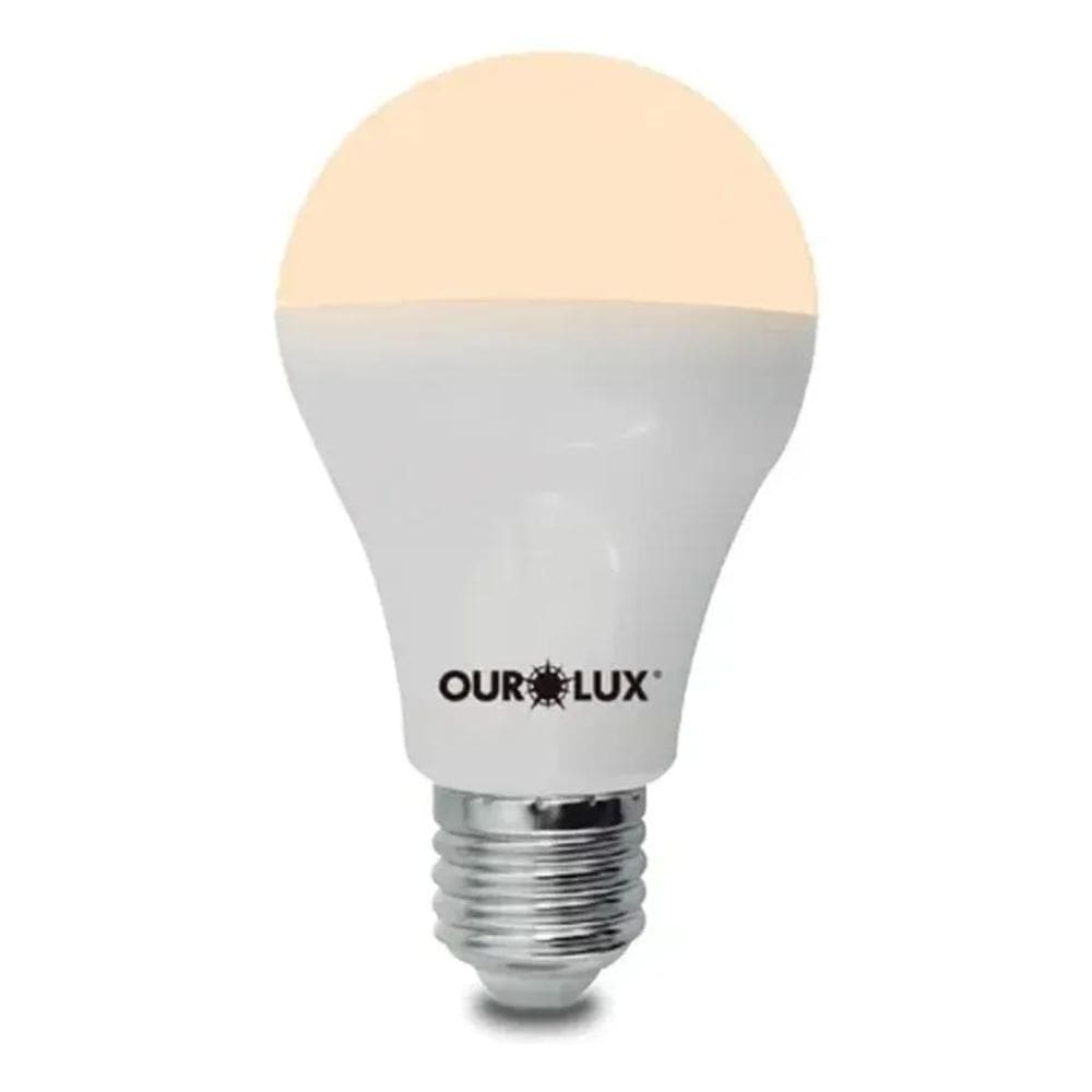 Lâmpada Bulbo Led 9W 3000K Bivolt Amarela Branco-Quente