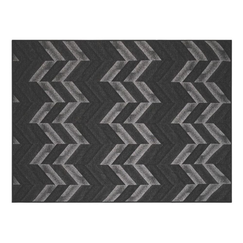 Tapete Sala 200X250Cm Funcional Vitral 50 Preto Sem Pelo