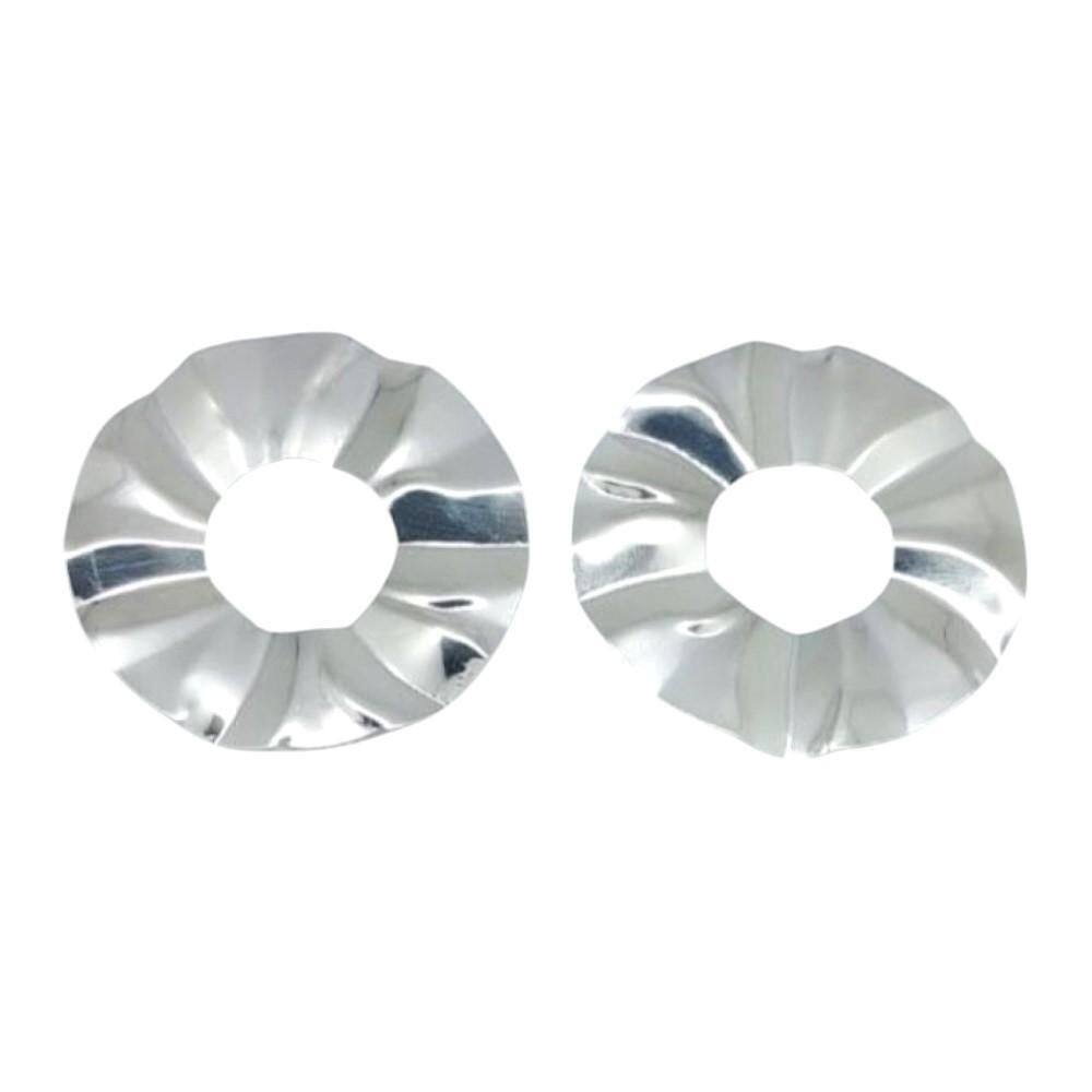 Brinco Orgânico Circular 48Mm Prateado Semijoia Lizzy Fatin