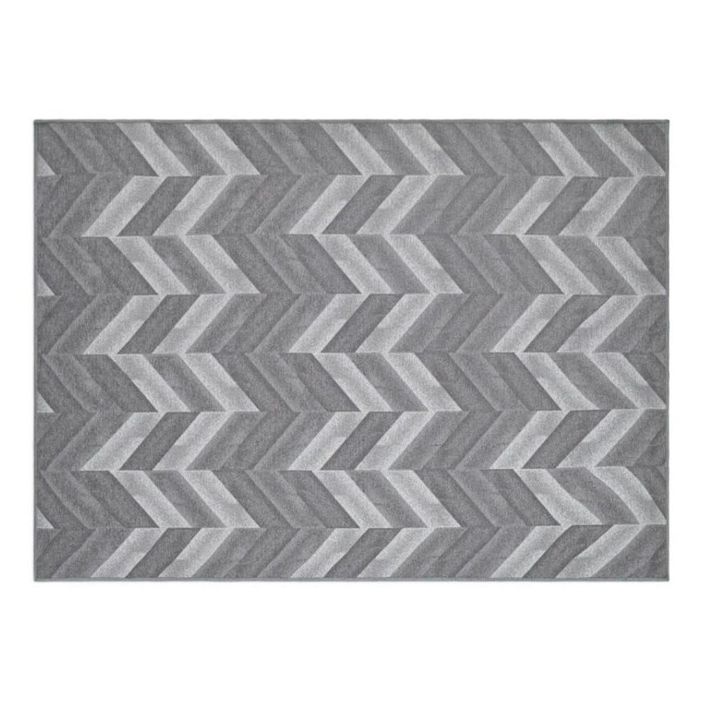 Tapete Sala 150X200Cm Funcional Vitral 52 Grafite Sem Pelo