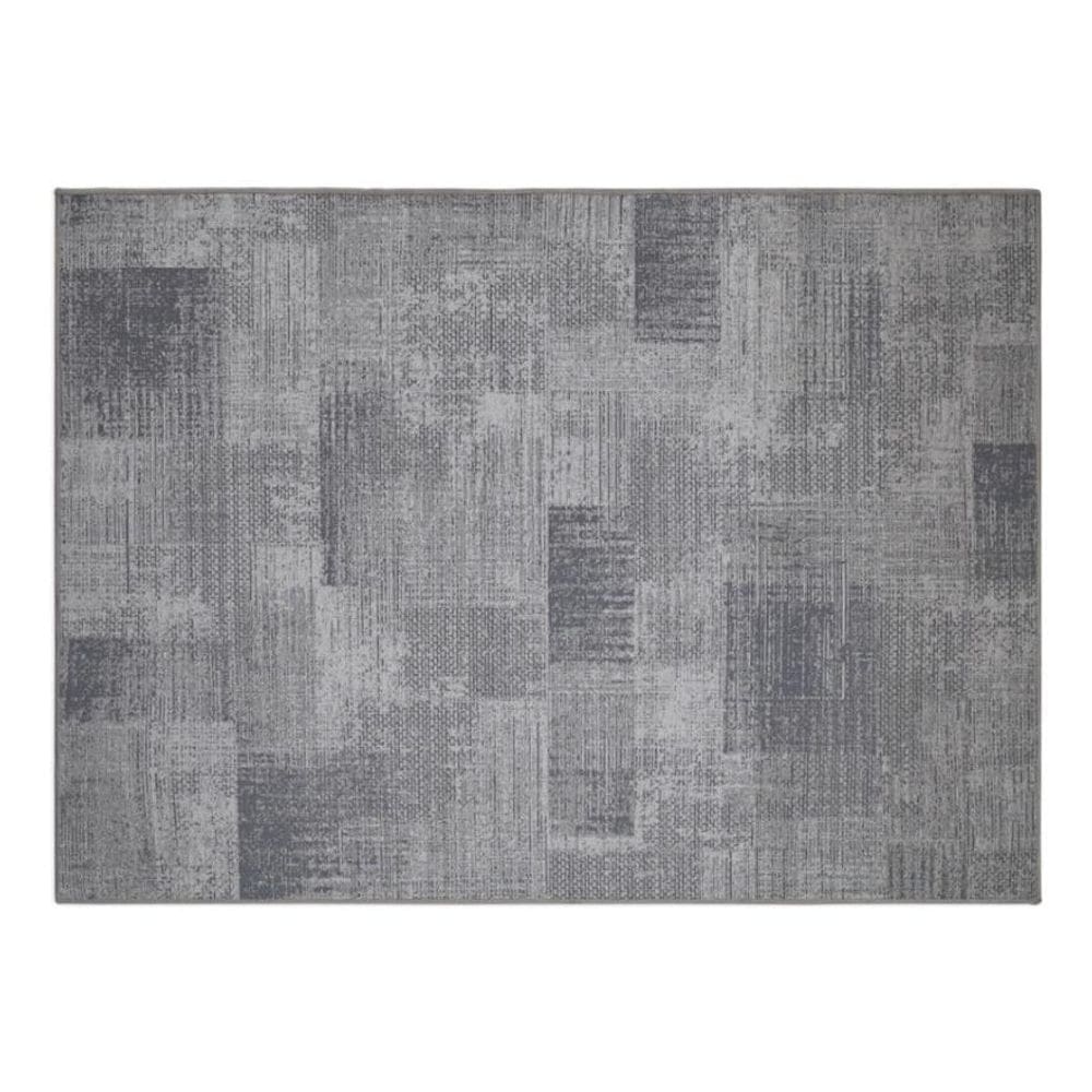 Tapete Sala 100X150Cm Funcional Marche 51 Cinza Sem Pelo