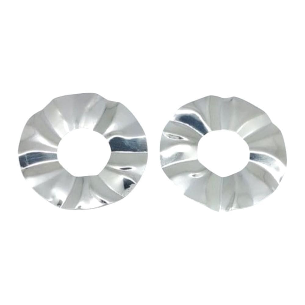 Brinco Orgânico Circular 48Mm Prateado Semijoia Lizzy Fatin