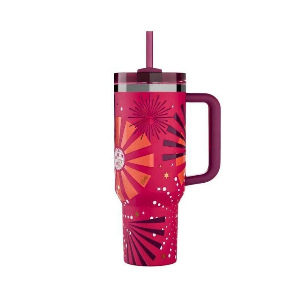 Copo Barbie Quencher Dynam Inox 1,18L Com Canudo E Alça