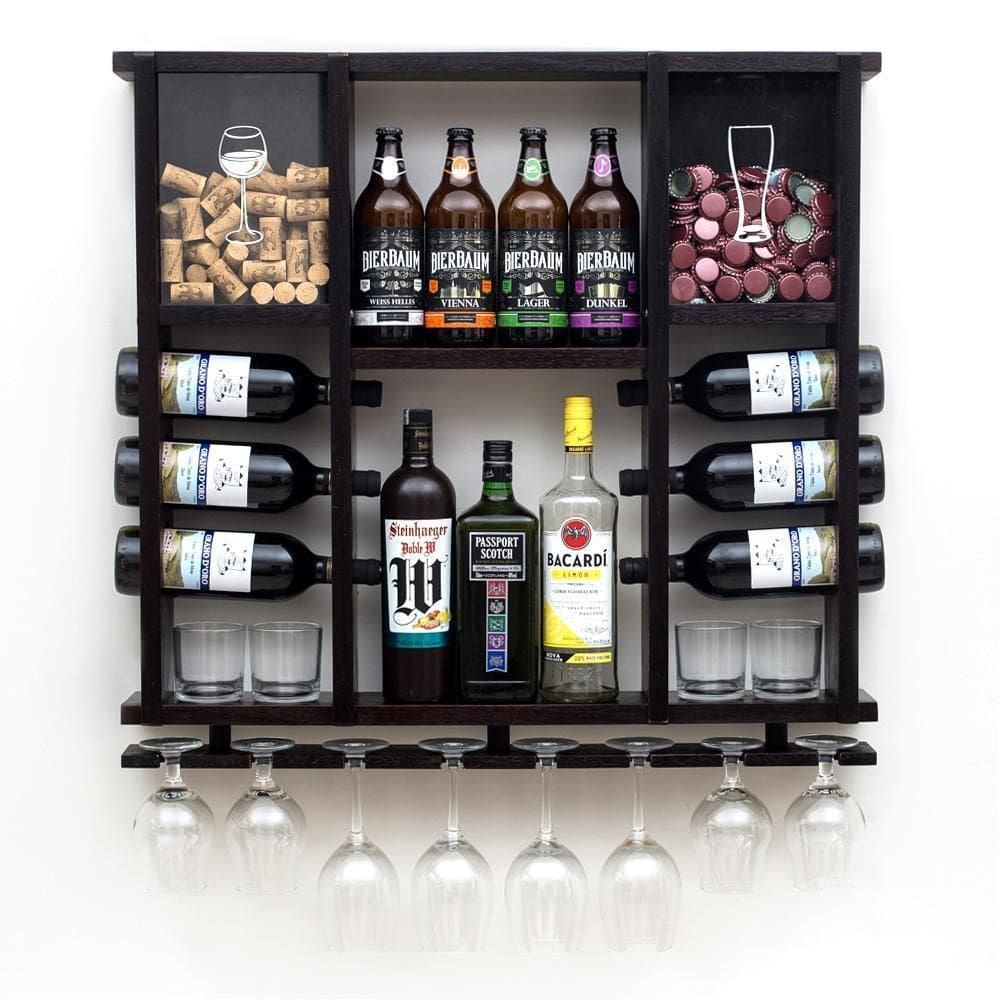 Adega / Barzinho Delenha Decor Porta Taça, Rolha E Tampinha