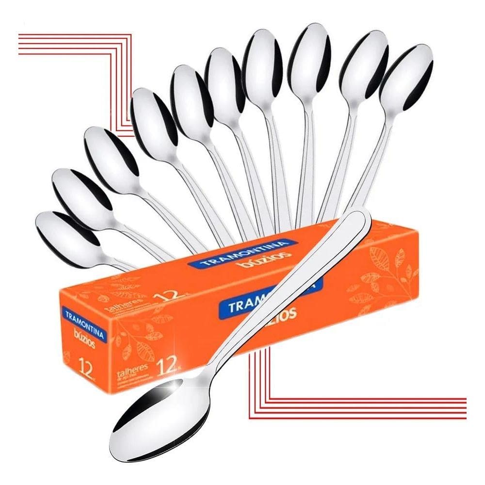 2X Kit 12 Colher Para Café Inox Colherzinha Tramontina Luxo