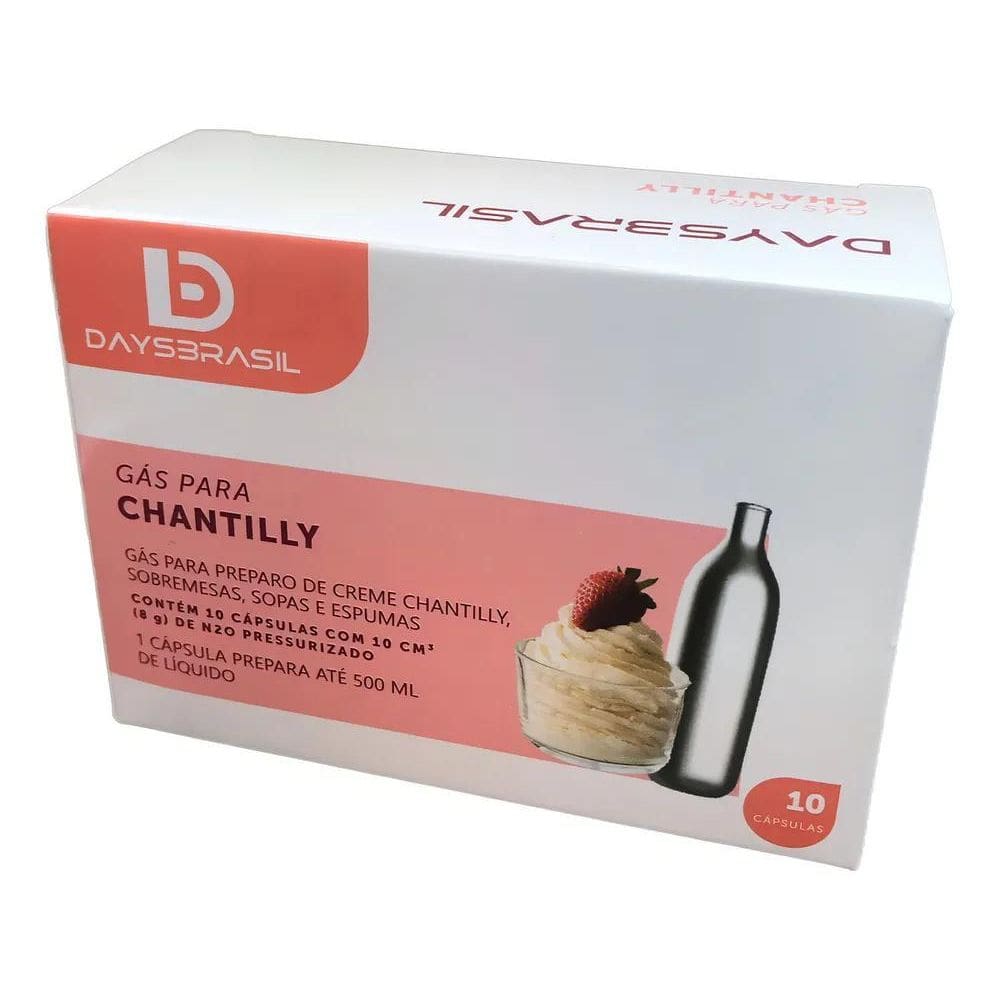 10X Capsulas De Gás Sifão Chantilly N20 Com 10 Unidades Day