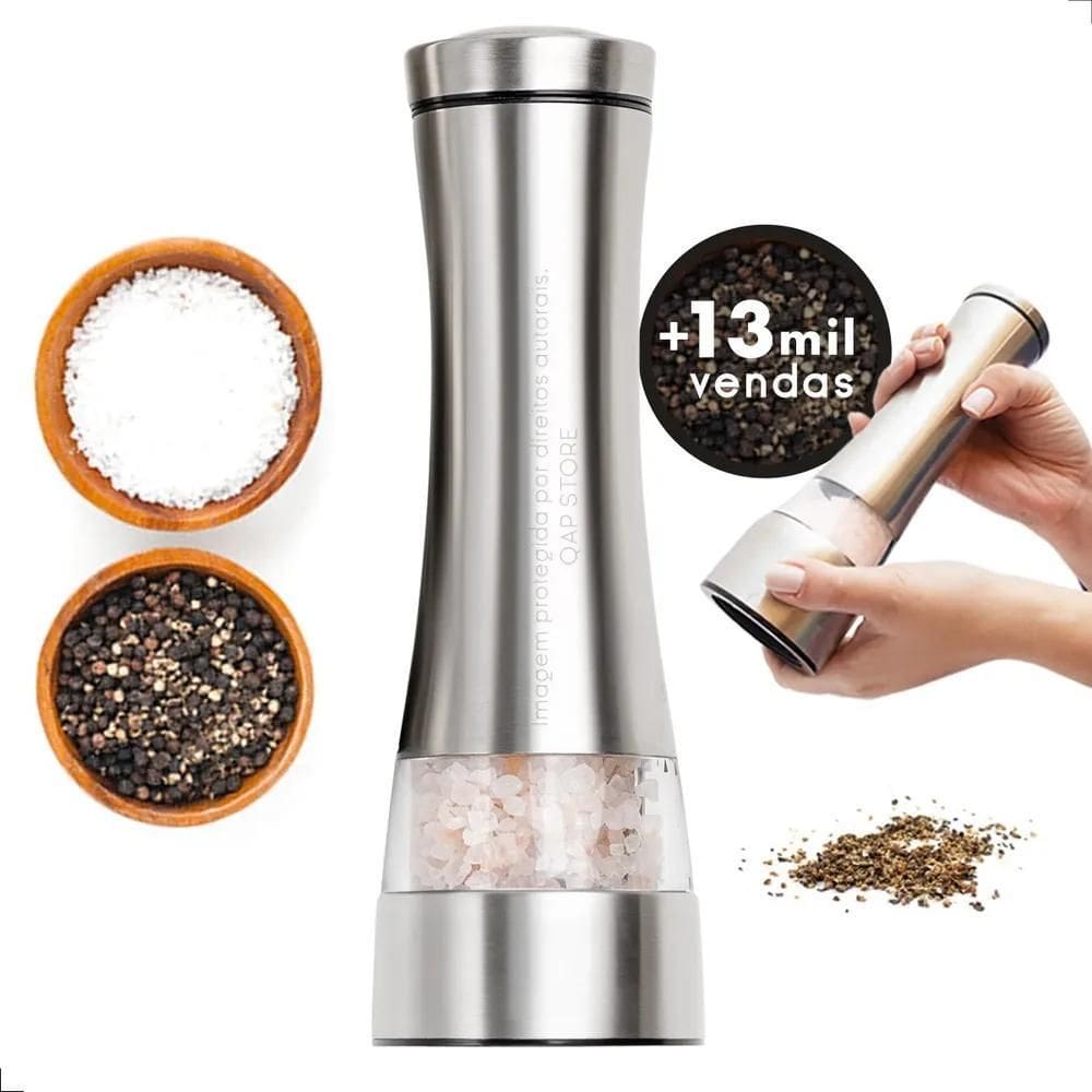 Moedor De Sal E Pimenta Aço Inox Gourmet - Ótima Qualidade
