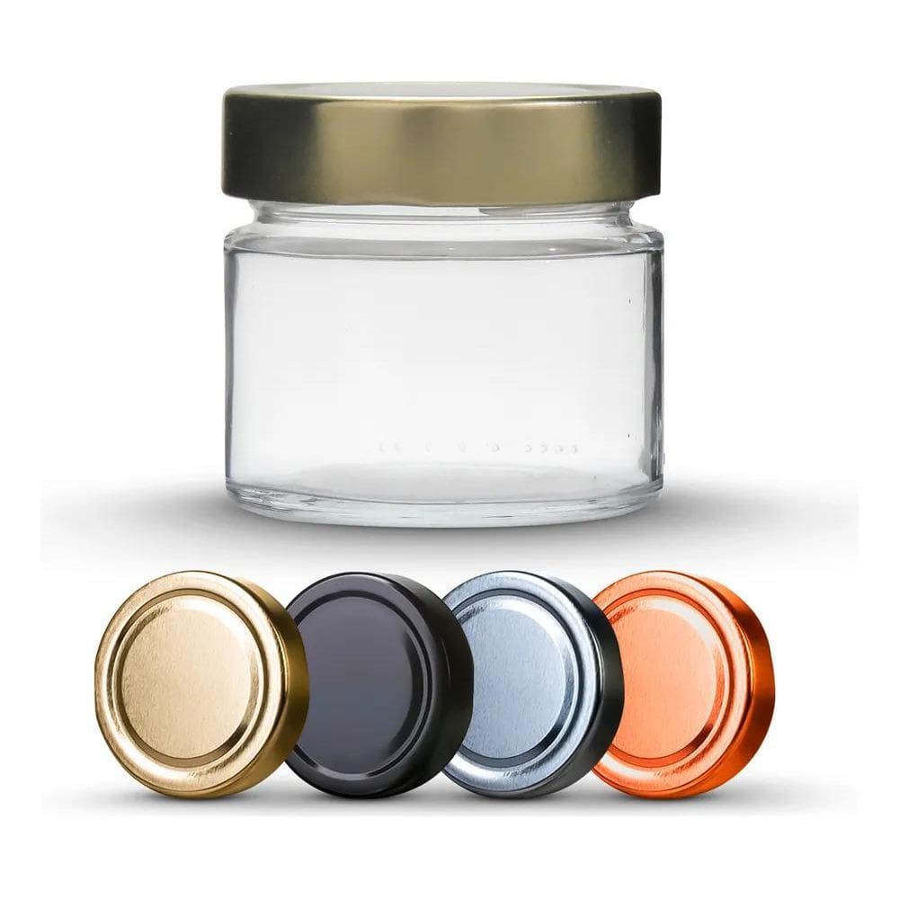 2X 12 Potes De Vidro Pianezza 210Ml + Tampas Metálicas E Lac