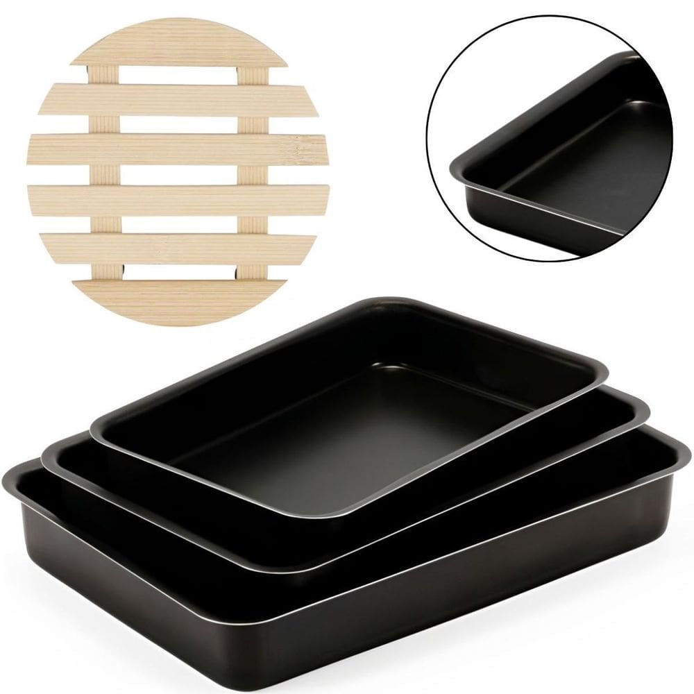 Jogo De Assadeiras 03 Peças Antiaderentes + Descanso Panela