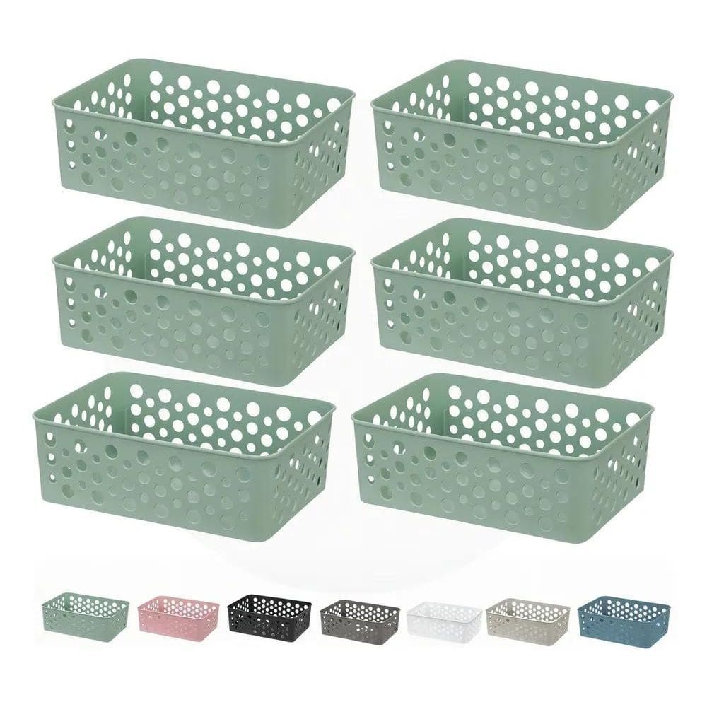 2X Kit 6 Cestos Organizador Armário Gaveta Lavanderia P  19X