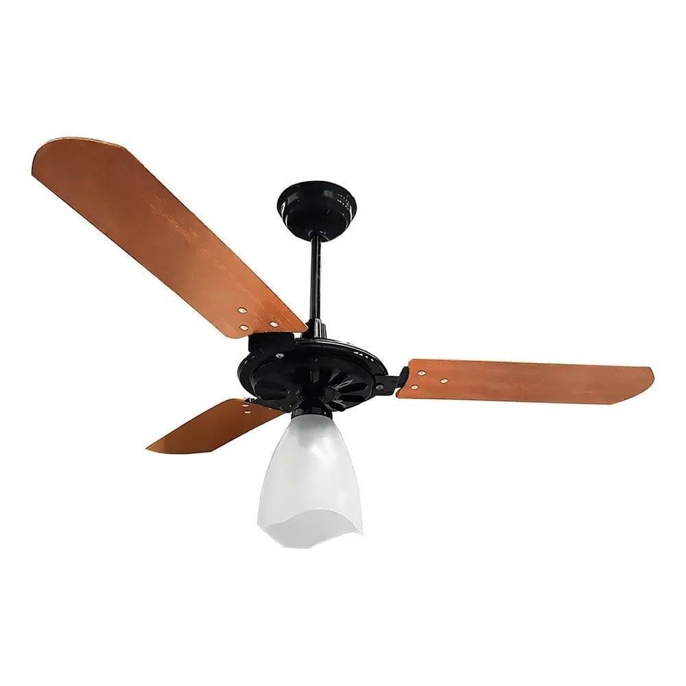 Ventilador De Teto Ventex Yris Com 3 Pás De Madeira Mogno Es