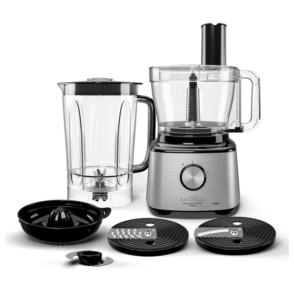 Multiprocessador Britania 5 em 1 Aço Inox 2 Velocidade 1300W