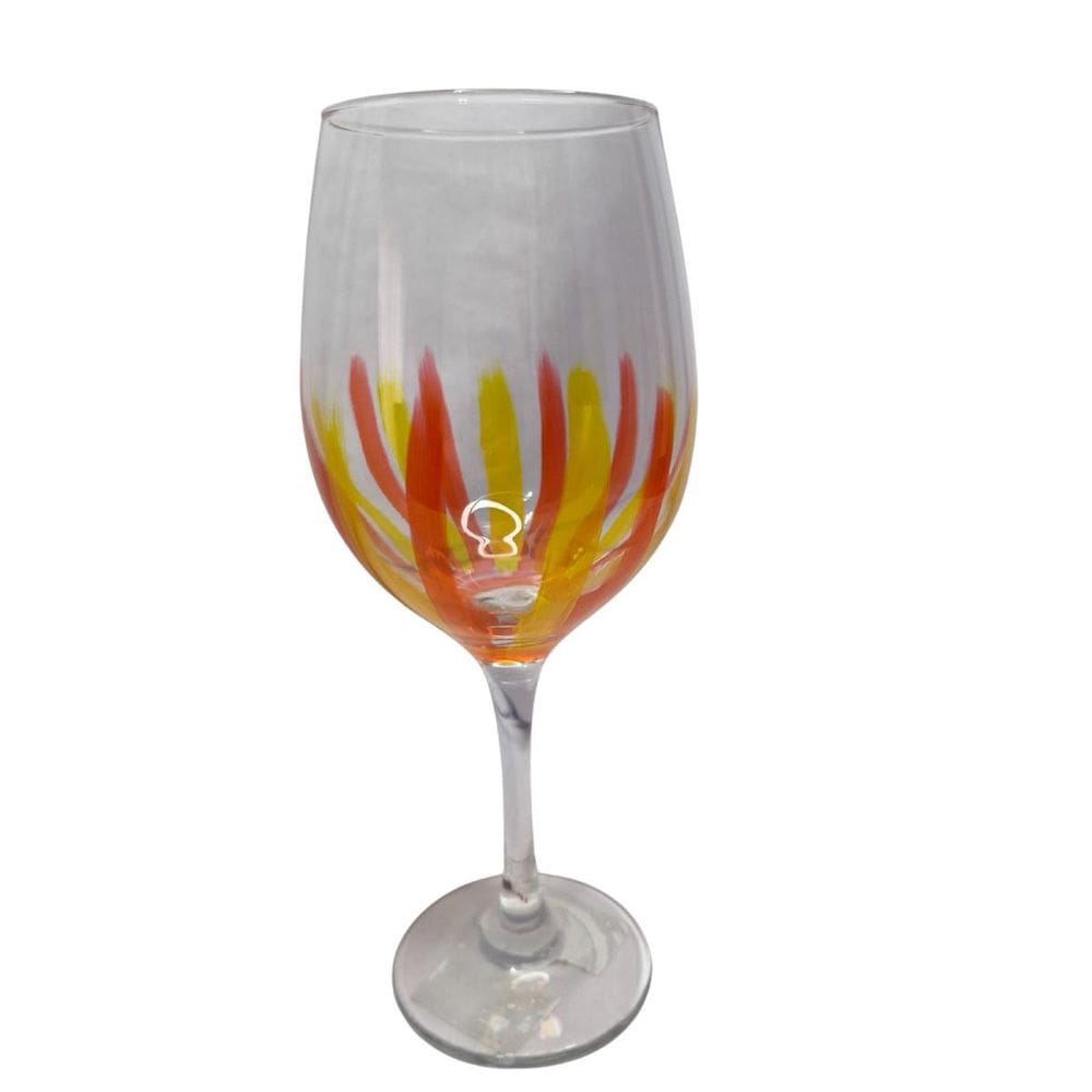 Taça De Vidro Grande 490Ml Vinho Água Laranja Amarelo