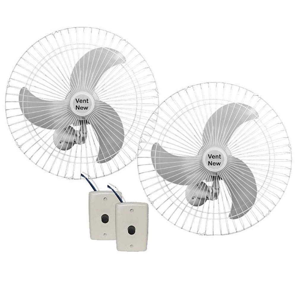 Ventilador De Parede Vent New 60Cm Bivolt 200W Branco 2 Unid