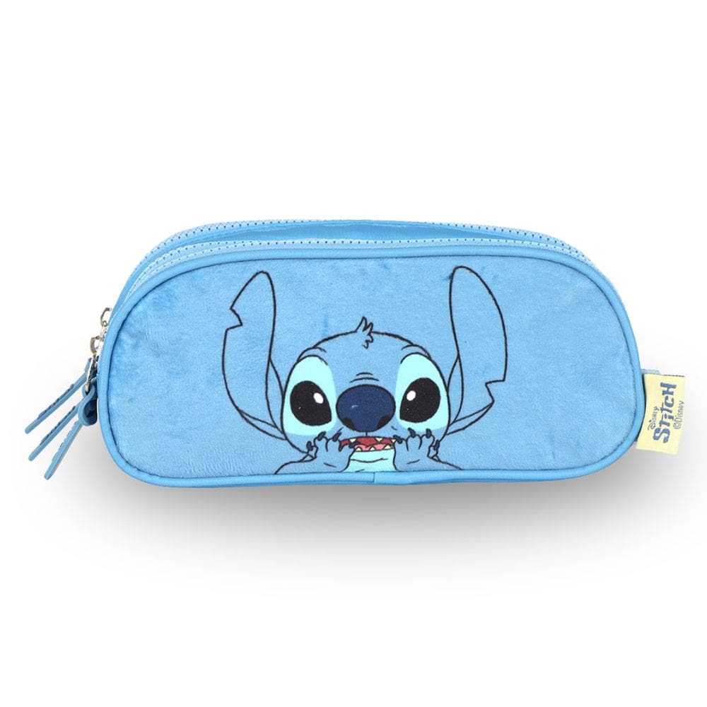 Estojo Triplo Escolar Stitch Disney Meninas Pelúcia