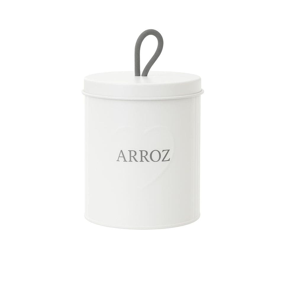 Porta Mantimentos Com Tampa Puxador De Corda 11X15Cm - Arroz