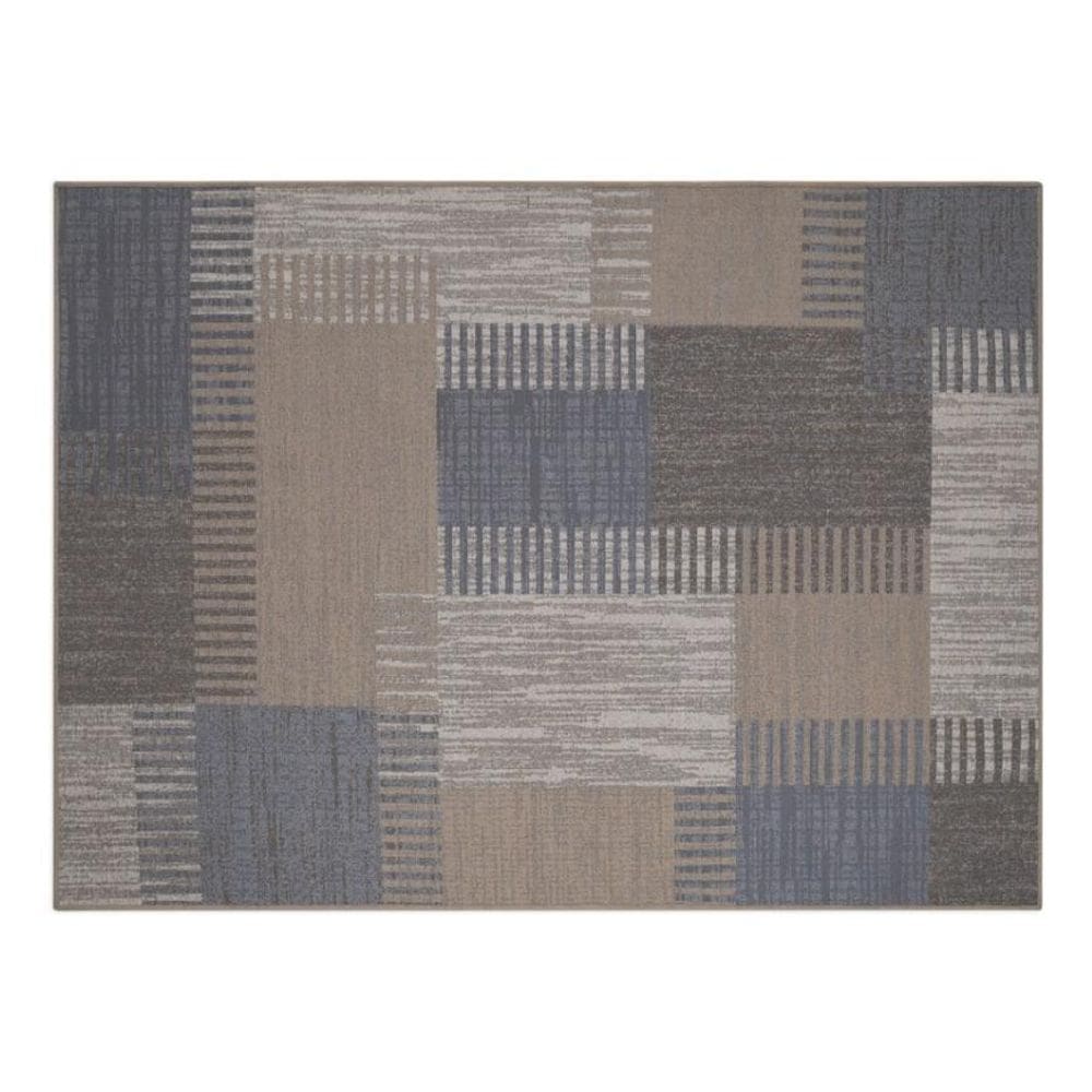 Tapete Sala 100X150Cm Funcional Quadros 03 Creme Cotton