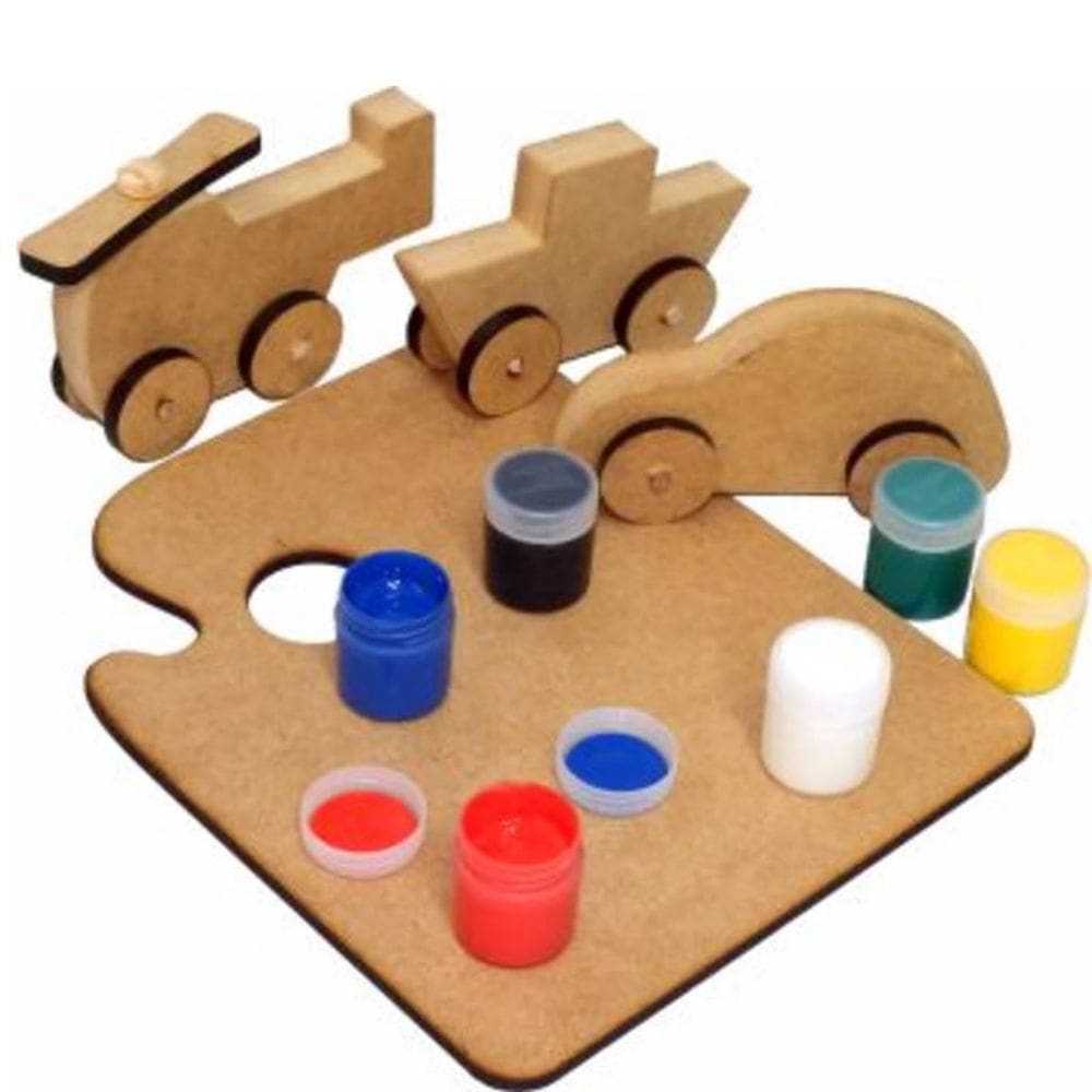 Kit Pintura 1 Brinquedo + 1 Paleta + 6 Tintas