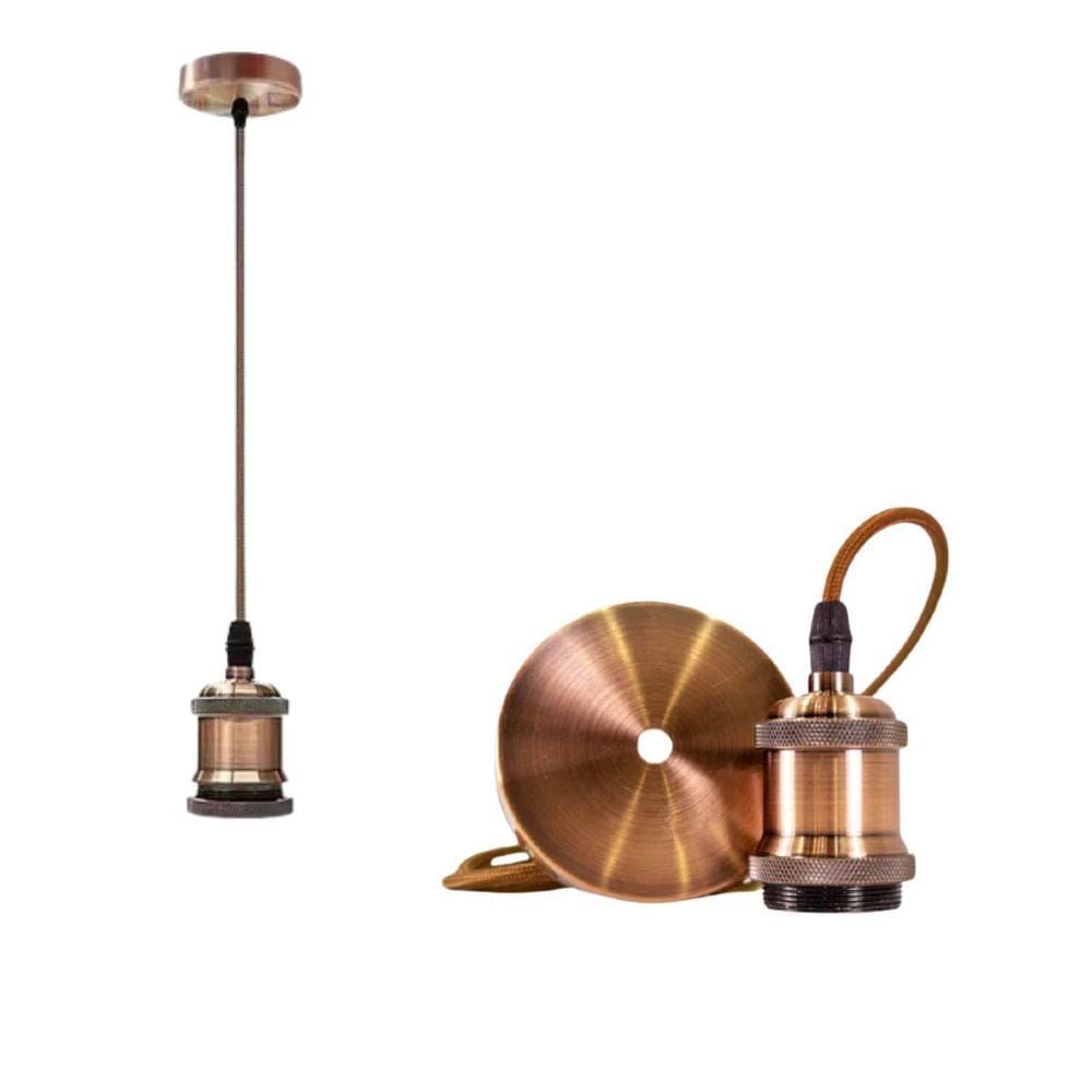 Pendente Vintage Retrô Soquete Bocal De Metal Com Fio