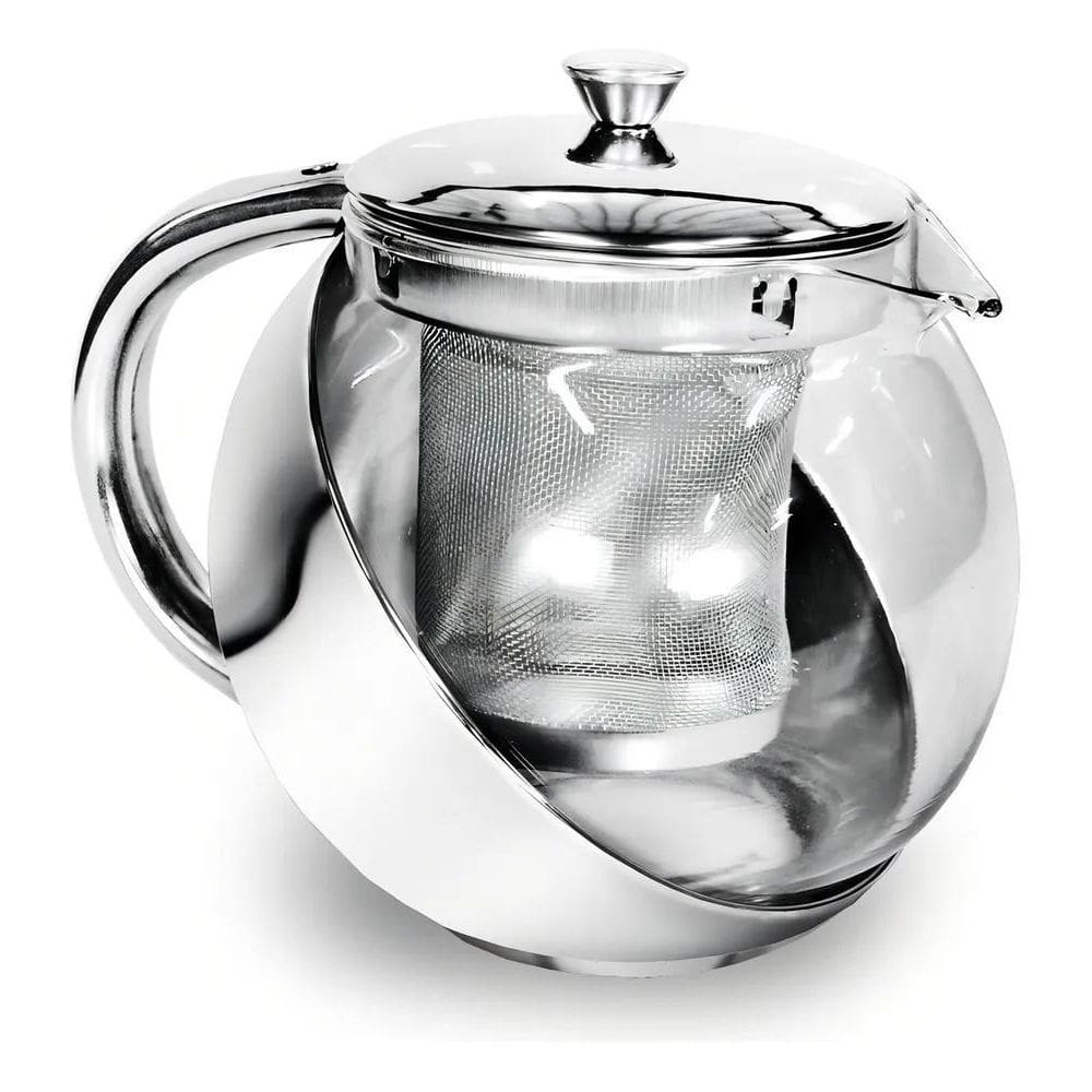 10X Chaleira De Vidro Revestida Com Infusor Inox Jarra 700
