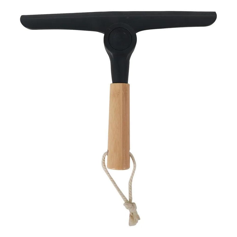 2X Rodo De Pia Dobrável Com Cabo De Bambu Preto Oikos