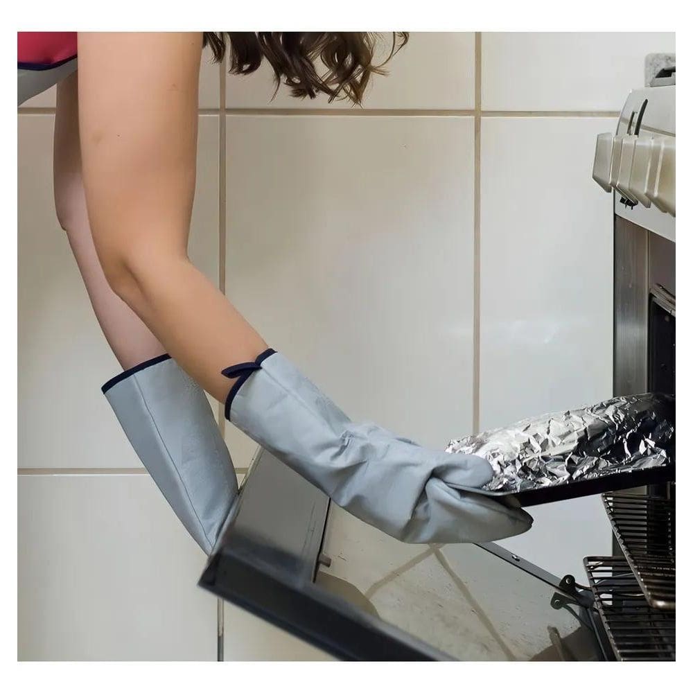 2X Par Luva Térmica De Cozinha Luva Forno Fogão Cano Longo C