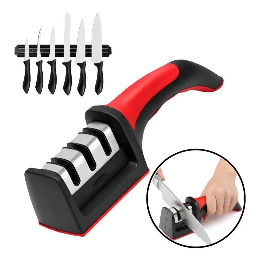 2X Amolador Afiador De Facas Tesouras Aço Inox