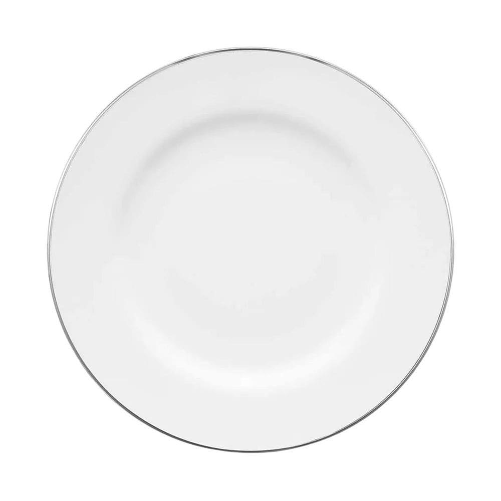 Prato Sobremesa 22Cm Isabel Prata Porcelana Borda Prata Luxo