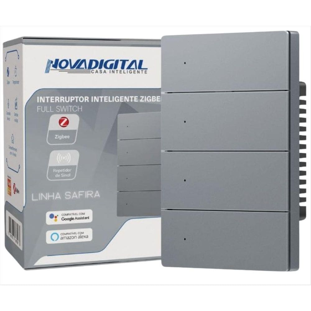 Interruptor Inteligente Novadigital 4 Teclas Físicas Zigbee