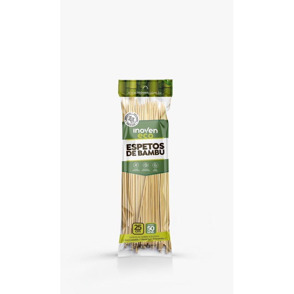 Espeto De Bambu 25Cm Para Churrasco Gourmet Petiscos 5000 U