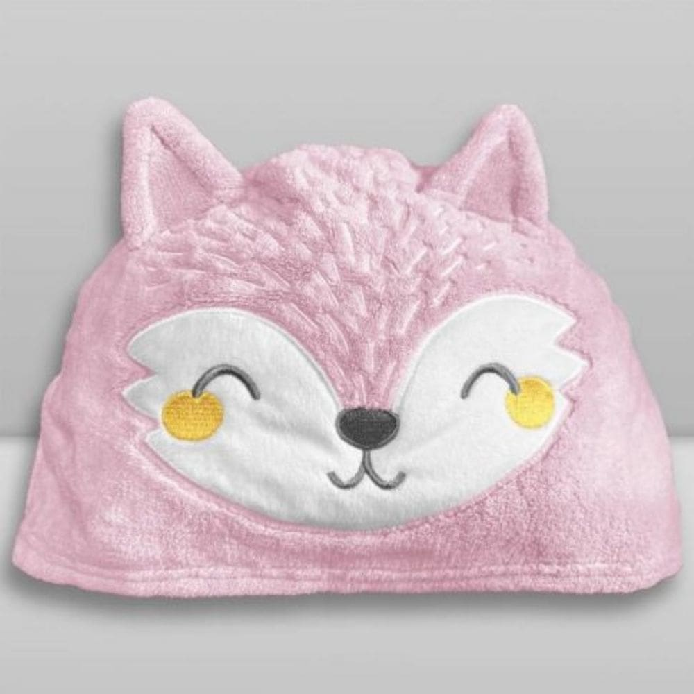 Toalha de Banho Baby com Capuz Raposa Rosa - Laço Bebê