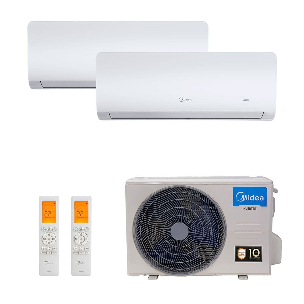 Ar Condicionado Multi Split Midea Inverter Free Match 18.000 Btus ( 2x Hi Wall 9.000) Quente e Frio 220v