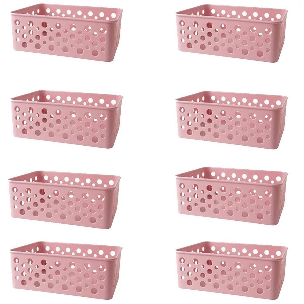Kit 8 Cestos Organizadores Decorativos Multiuso P Rose