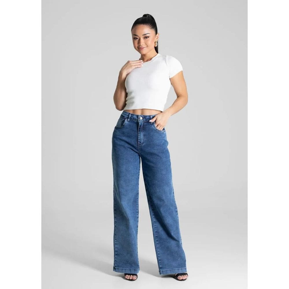 Calça Jeans Sawary Wide Leg Petit - 279663